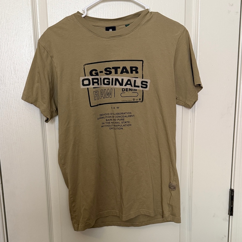 G-Star Men's Beige Graphic Tee